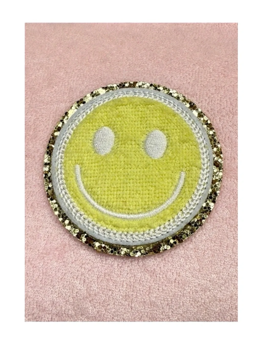 SCL x Target ☻︎ Terry Heart Crossbody Bag ☻︎ Smiley L Initial Patches ☻︎ Pink ☻︎